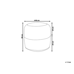 Pouf ottomana bianco iuta perline EPS riempimento rotondo ø 46 cm stile boho