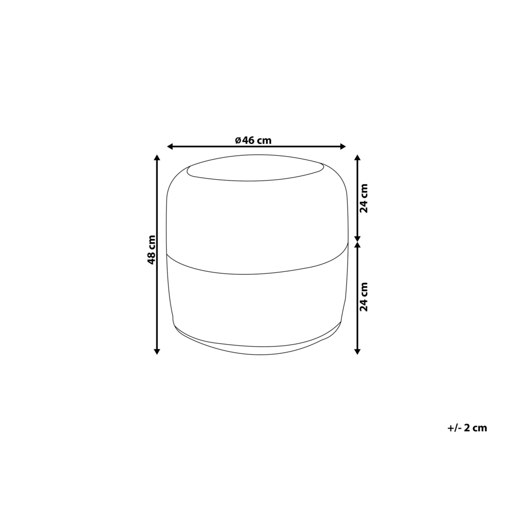 Pouf ottomana grigio iuta perline EPS riempimento rotondo ø 46 cm stile boho