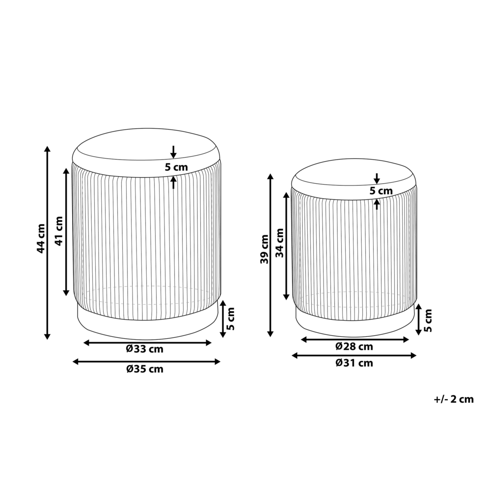 Set di 2 pouf portaoggetti Rivestimento in velluto di poliestere blu turchese Base dorata Design moderno Ciuffo orizzontale Soggiorno pezzo