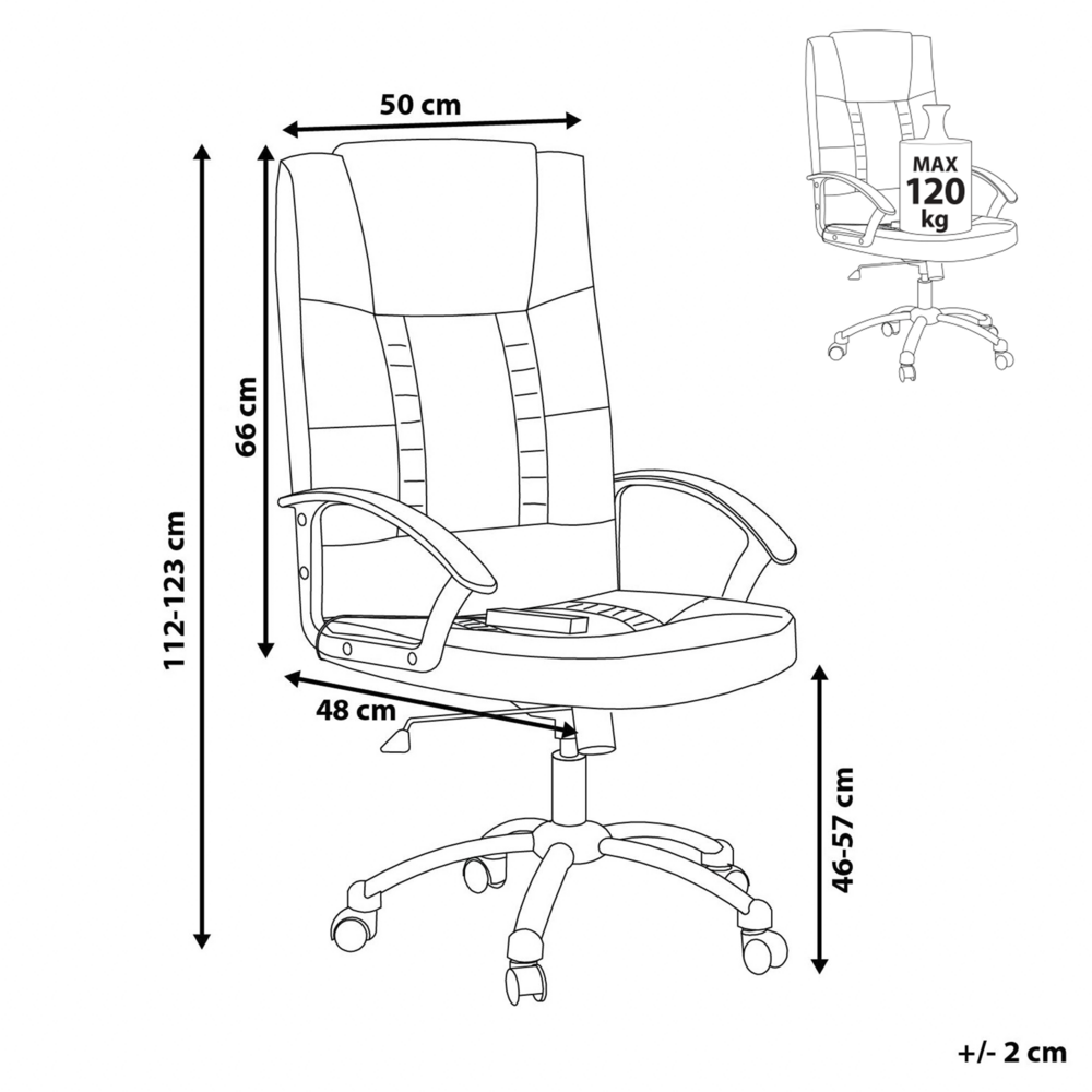 Sedia da Ufficio Ecopelle color Nero Girevole Altezza Regolabile Reclinabile stile moderno