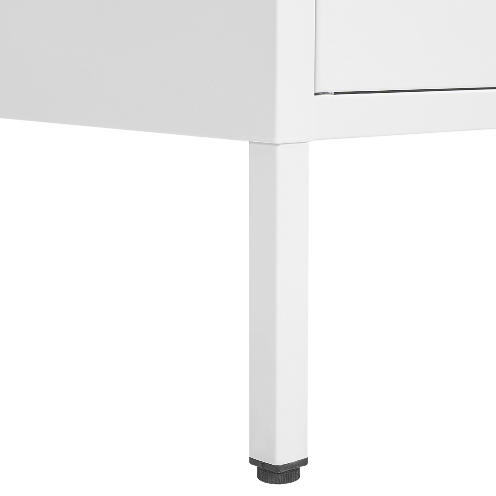 Credenza a 2 ante in acciaio bianco Mobili per ufficio a casa Ripiani Tappi per gambe Design industriale