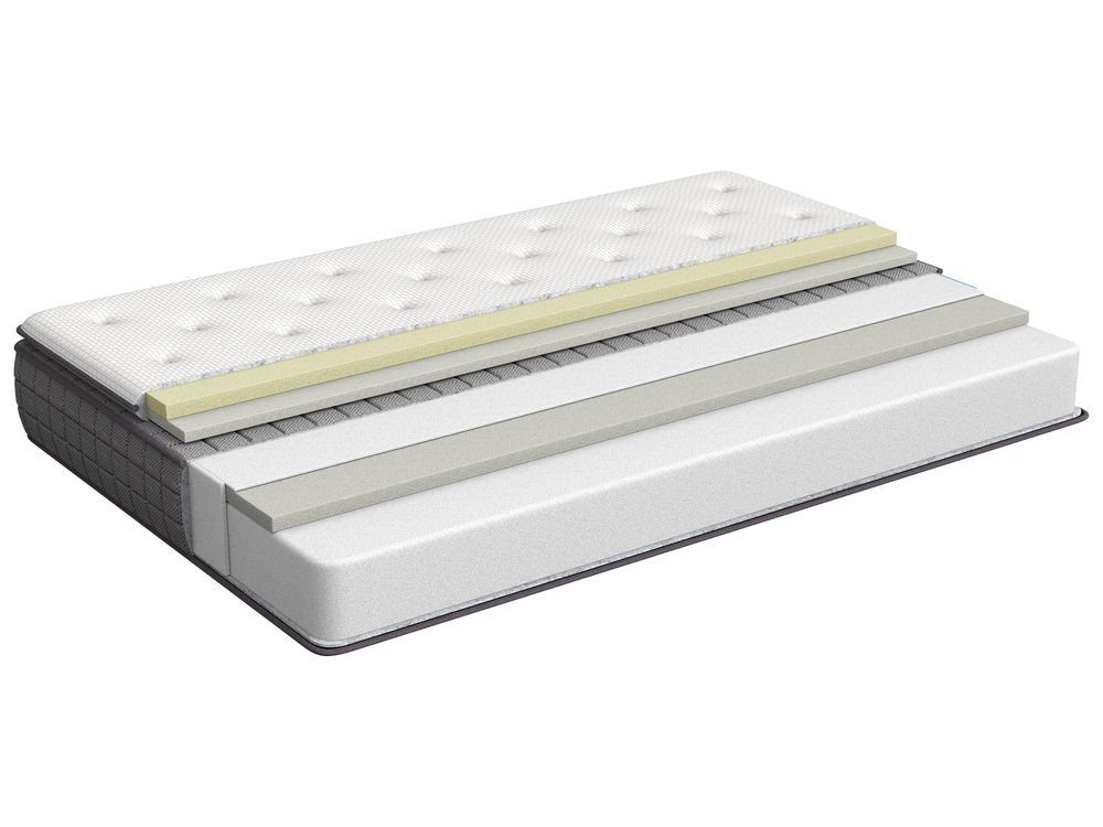 Materasso in memory foam bianco matrimoniale 140 x 200 cm Rivestimento in bambù rigido