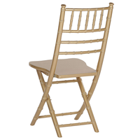 Set di 4 Sedie Pieghevoli Sedie da Sala da Pranzo in Legno di Faggio Dorato Stile Contemporaneo