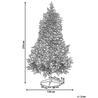 Albero di Natale Artificiale Bianco Innevato con Base in Metallo 210 cm