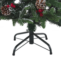 Albero di Natale con Neve Artificiale con Pigne e Bacche Rosse 120 cm
