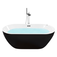 Vasca Idromassaggio Freestanding Ovale in Acrilico Nero 170 cm s Bagno moderno contemporaneo elegante