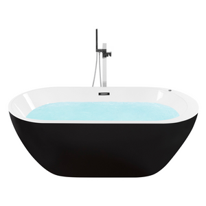 Vasca Idromassaggio Freestanding Ovale in Acrilico Nero 170 cm s Bagno moderno contemporaneo elegante