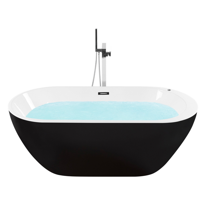Vasca Idromassaggio Freestanding Ovale in Acrilico Nero 170 cm s Bagno moderno contemporaneo elegante