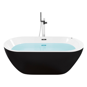 Vasca Idromassaggio Freestanding Ovale in Acrilico Nero 170 cm s Bagno moderno contemporaneo elegante