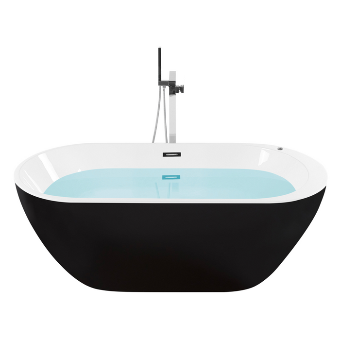 Vasca Idromassaggio Freestanding Ovale in Acrilico Nero 170 cm s Bagno moderno contemporaneo elegante