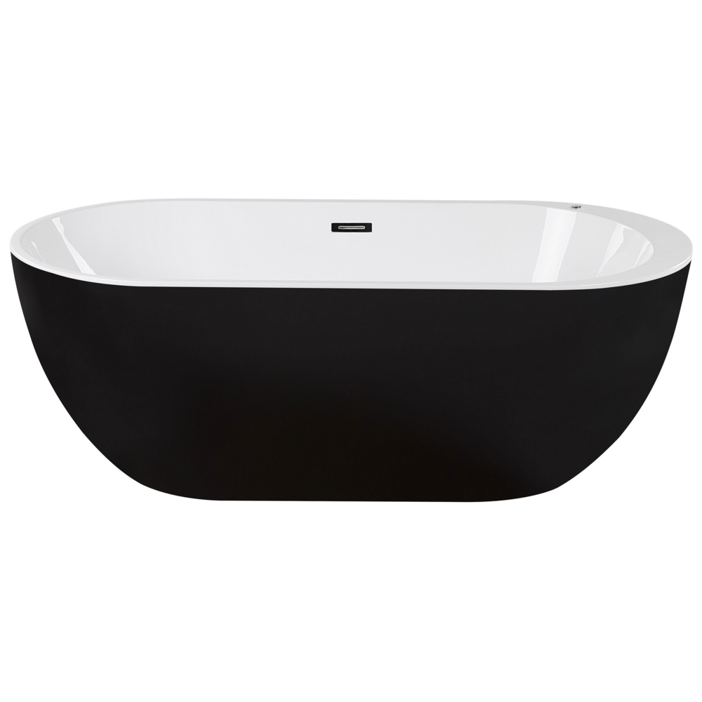 Vasca Idromassaggio Freestanding Ovale in Acrilico Nero 170 cm s Bagno moderno contemporaneo elegante