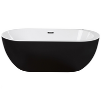 Vasca Idromassaggio Freestanding Ovale in Acrilico Nero 170 cm s Bagno moderno contemporaneo elegante