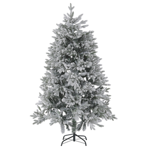 Albero di Natale Bianco Artificiale Innevato Base in Metallo PVC 180 cm