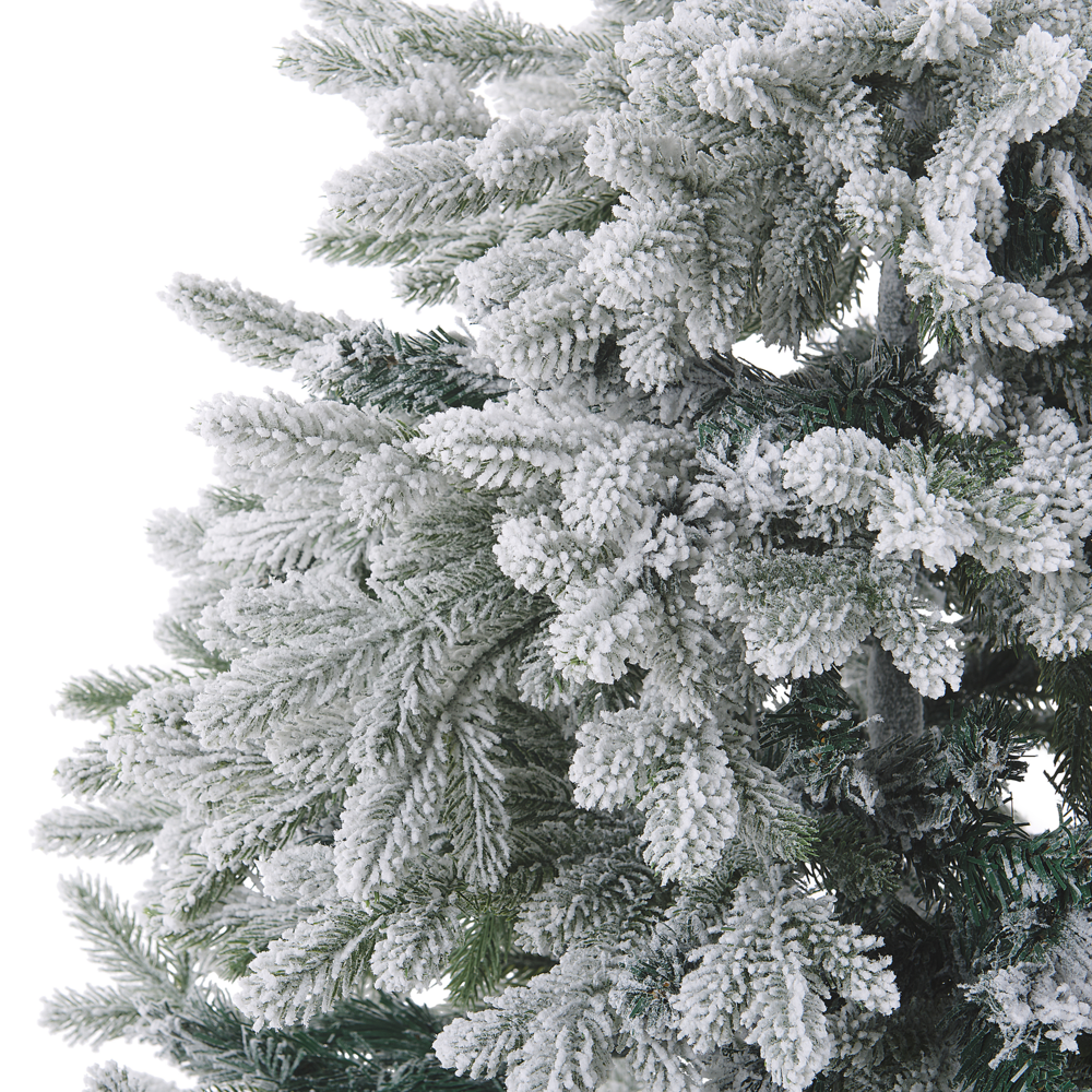 Albero di Natale Bianco Artificiale Innevato Base in Metallo PVC 180 cm