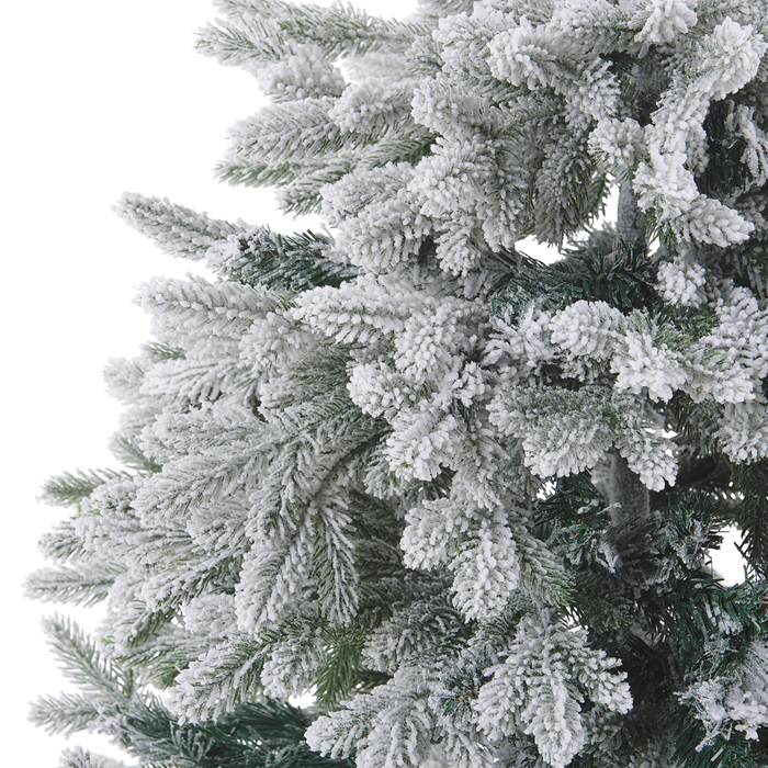 Albero di Natale Bianco Artificiale Innevato Base in Metallo PVC 180 cm