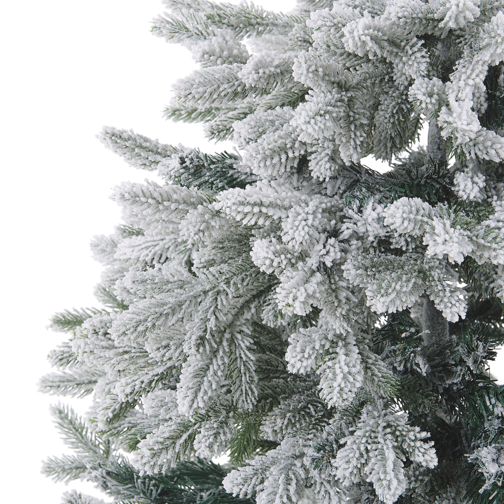 Albero di Natale Bianco Artificiale Innevato Base in Metallo PVC 120 cm