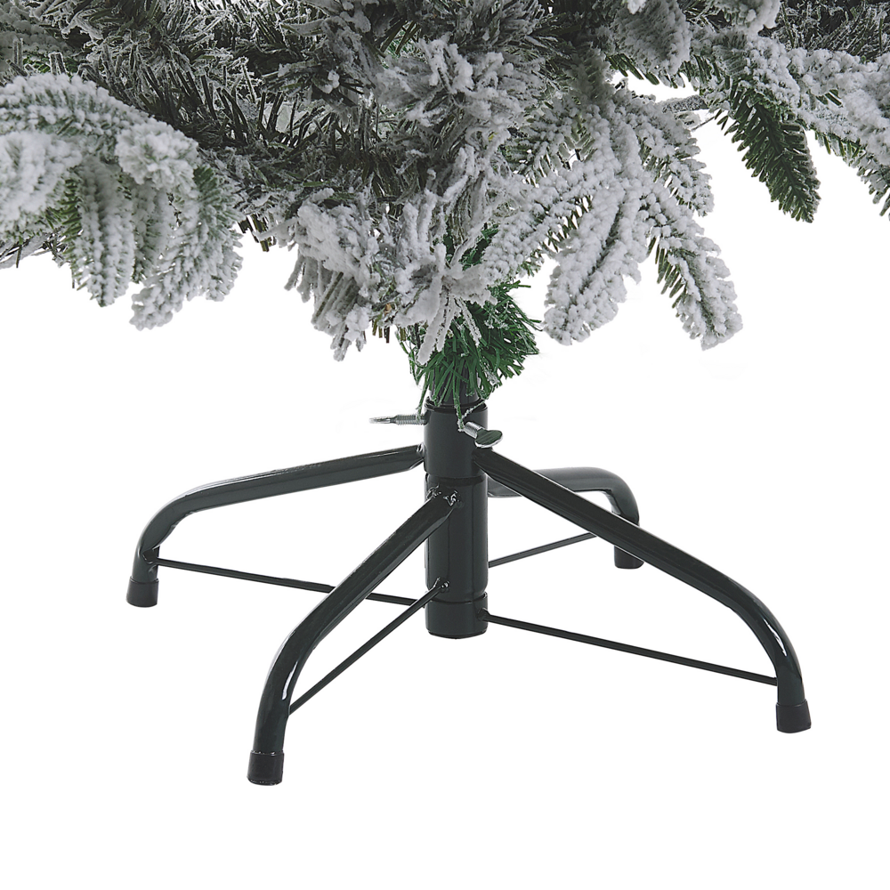 Albero di Natale Bianco Artificiale Innevato Base in Metallo PVC 120 cm