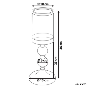 Portacandele in vetro Supporto in cristallo trasparente da 36 cm