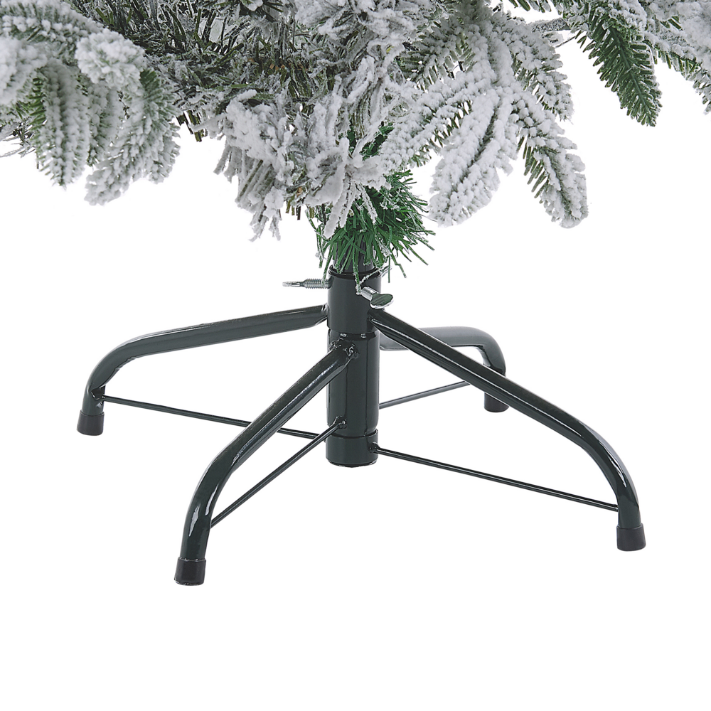 Albero di Natale Artificiale Bianco Innevato Base Metallo PVC 210 cm