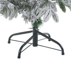 Albero di Natale Artificiale Bianco Innevato Base Metallo PVC 120 cm