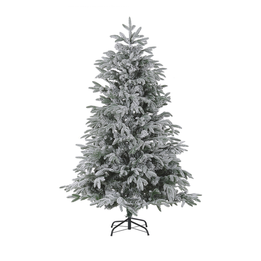 Albero di Natale Artificiale Bianco Innevato Base Metallo PVC 180 cm