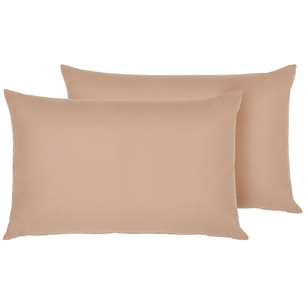 Set di 2 cuscini per esterni in poliestere sabbia beige 50 x 70 cm con cerniera e design moderno
