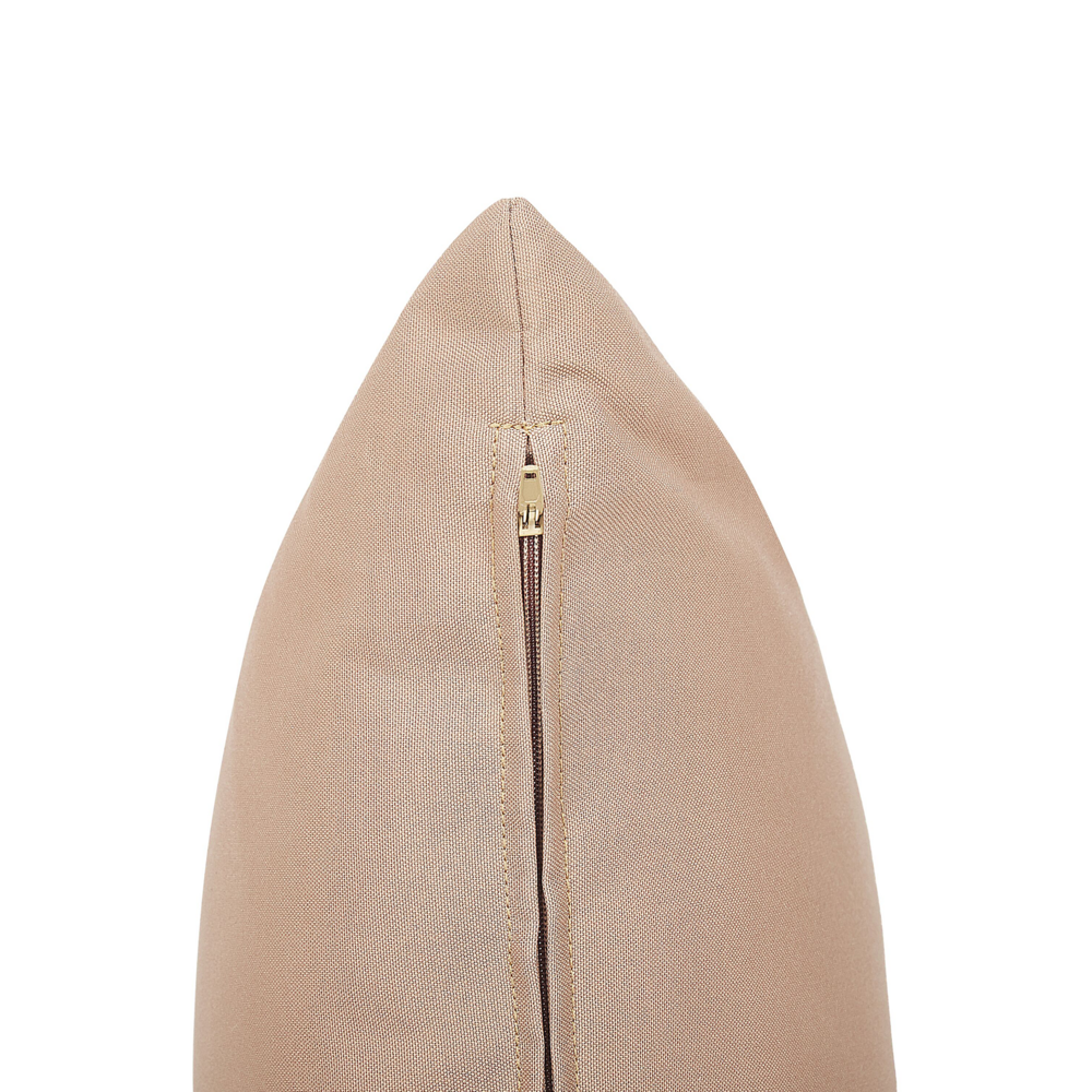 Set di 2 cuscini per esterni in poliestere sabbia beige 50 x 70 cm con cerniera e design moderno