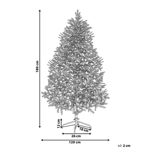 Albero di Natale Bianco Artificiale Innevato Base in Metallo PVC 180 cm