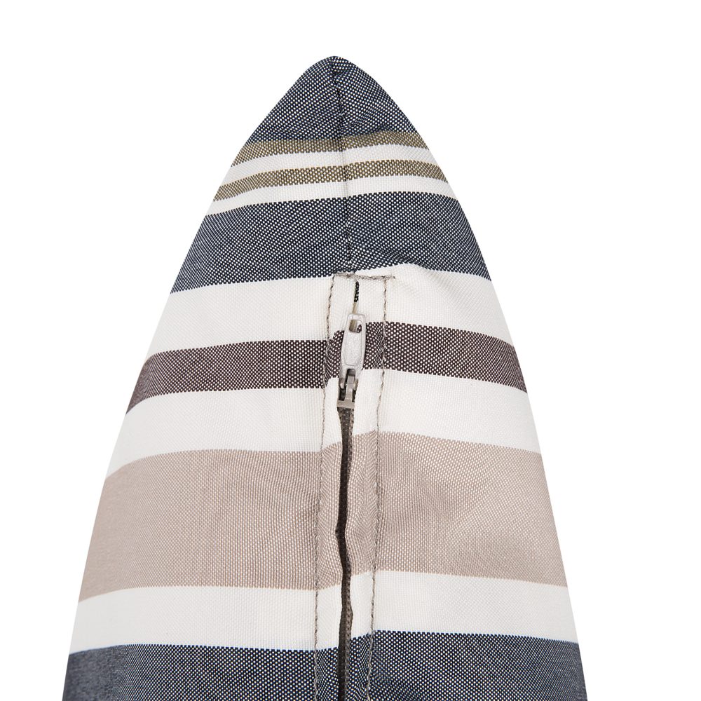 Set di 2 cuscini da giardino a righe tessuto 40 x 70 cm resistente all'acqua sfoderabile