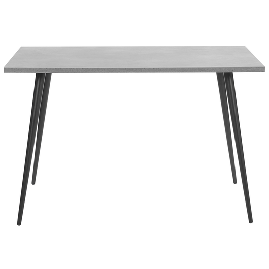Tavolo da Pranzo Piano Effetto Cemento Gambe in Metallo Nero Rettangolare 120 x 80 cm per 4 Persone Stile Glamour Moderno