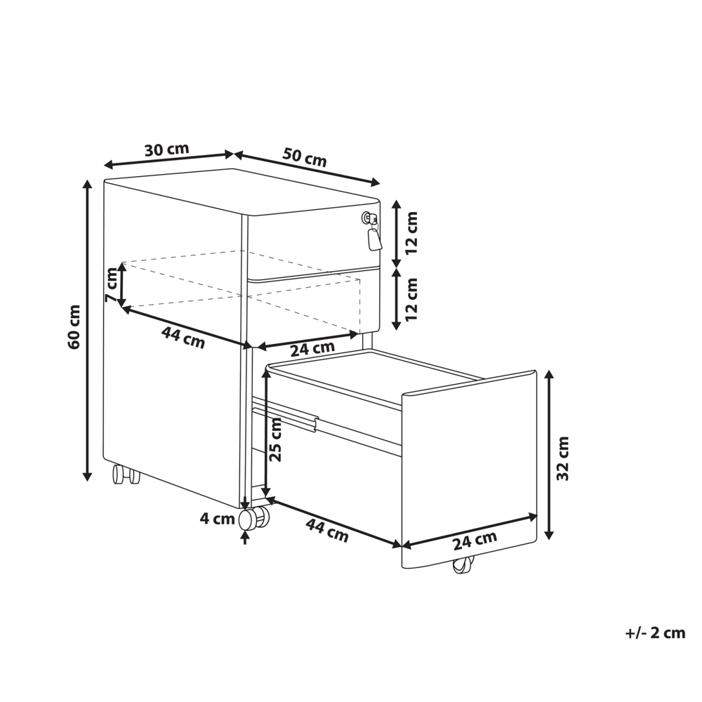 Armadietto mobile contenitore In Metallo Rosso Con 3 Cassetti Con Serratura A Chiave Ruote Industriali Moderni Home Office Garage