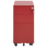 Armadietto mobile contenitore In Metallo Rosso Con 3 Cassetti Con Serratura A Chiave Ruote Industriali Moderni Home Office Garage