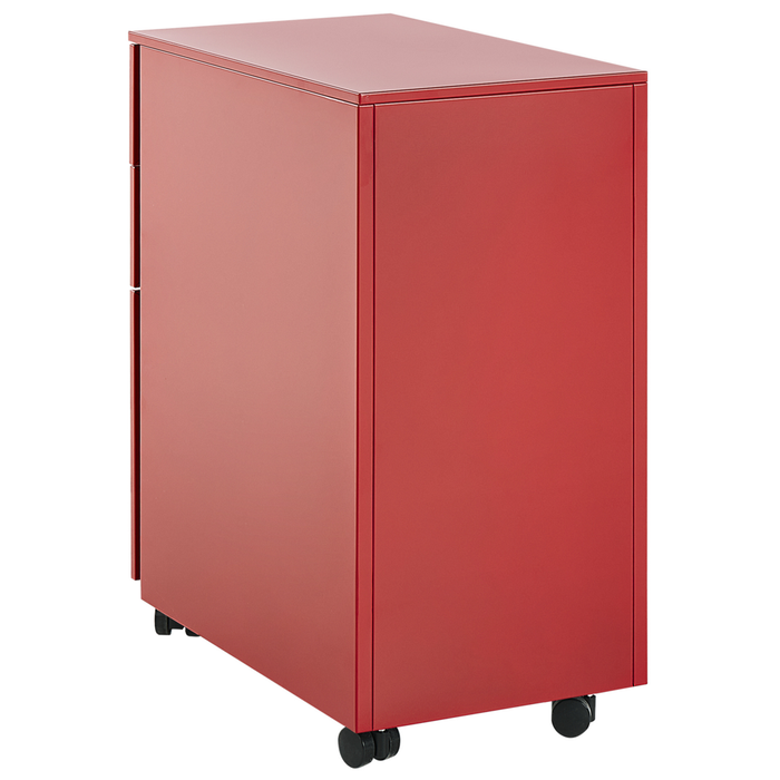 Armadietto mobile contenitore In Metallo Rosso Con 3 Cassetti Con Serratura A Chiave Ruote Industriali Moderni Home Office Garage