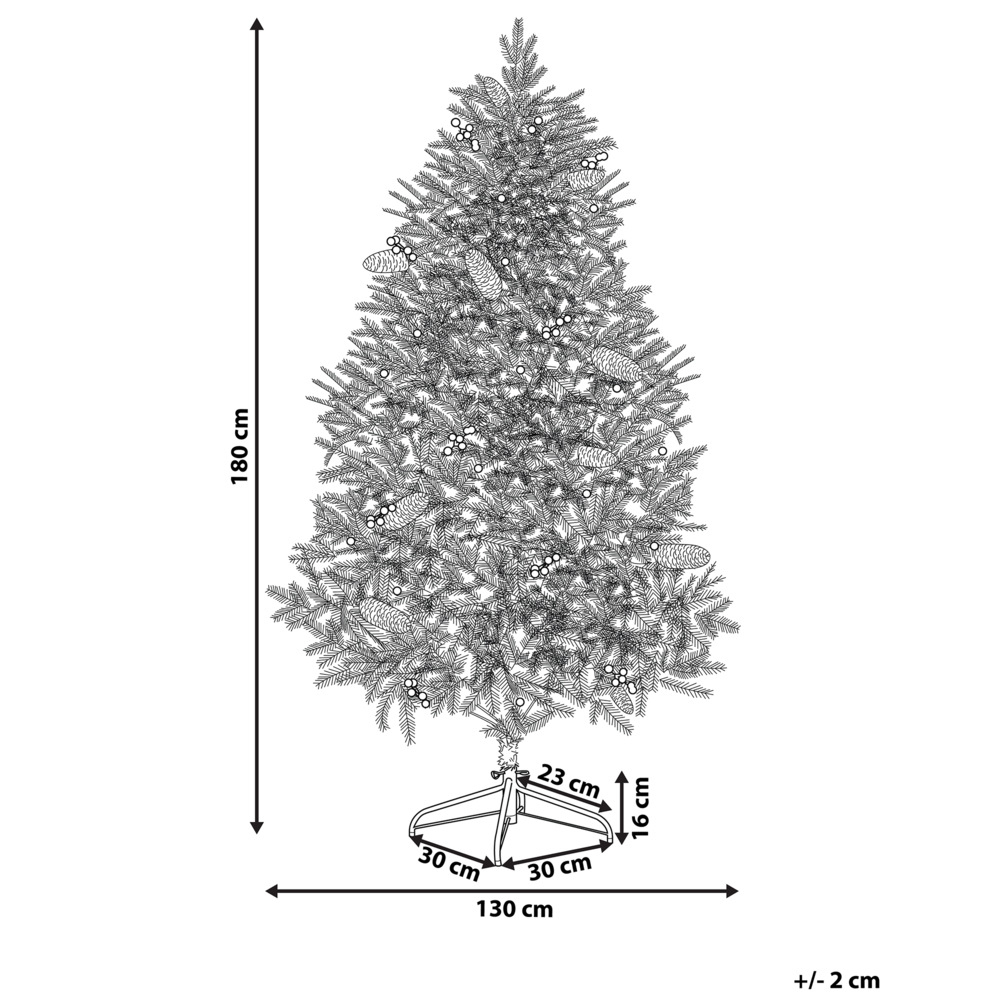 Albero di Natale Artificiale Verde Pre-Illuminato con Pigne 180 cm
