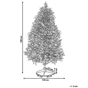 Albero di Natale Artificiale Verde Pre-Illuminato con Pigne 180 cm