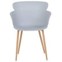 Set di 2 sedie da pranzo grigio materiale sintetico gambe in metallo schienale ergonomico moderno soggiorno