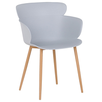 Set di 2 sedie da pranzo grigio materiale sintetico gambe in metallo schienale ergonomico moderno soggiorno