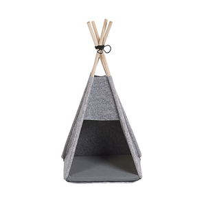 Tenda per cani gatto 35 x 40 cm in feltro grigio con imbottitura