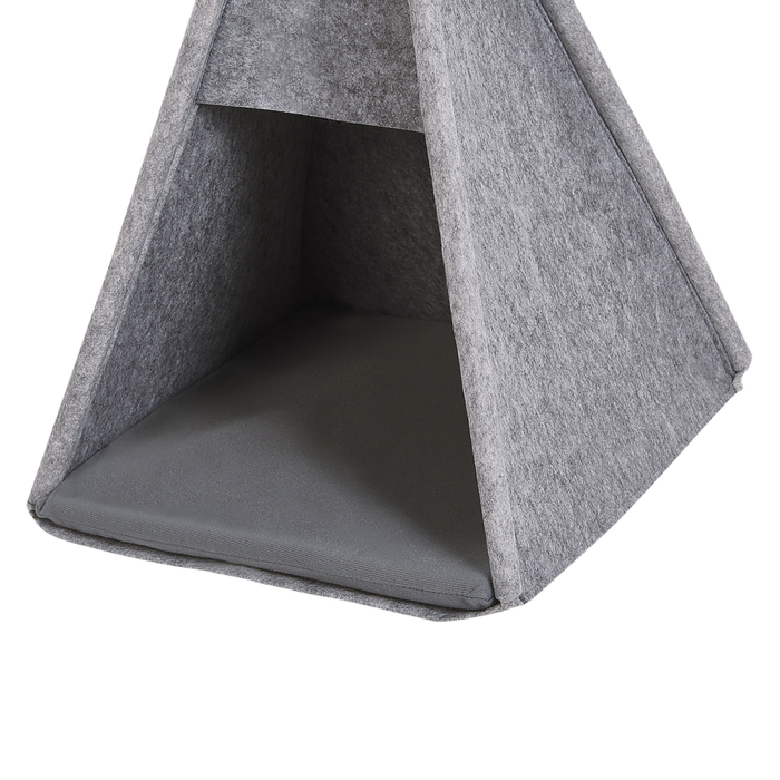 Tenda per cani gatto 35 x 40 cm in feltro grigio con imbottitura