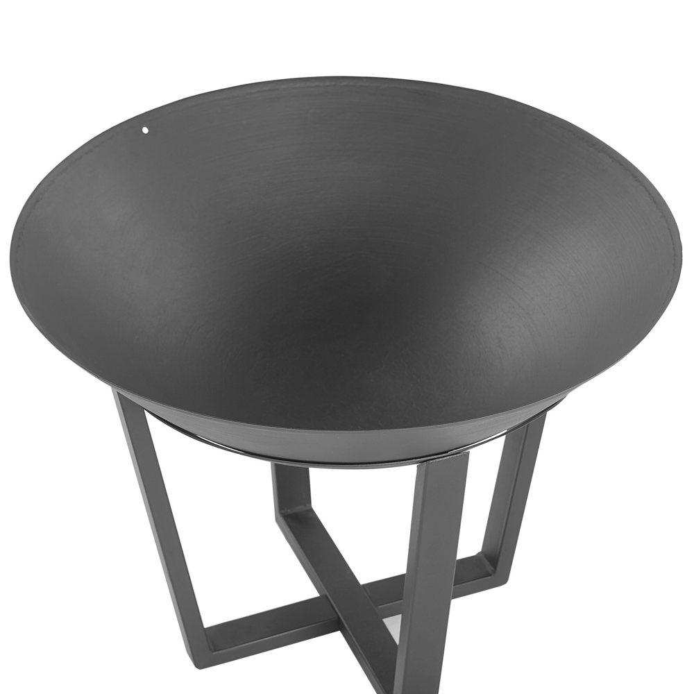 Braciere per braciere in acciaio Nero tondo basso per esterni in metallo a carbonella