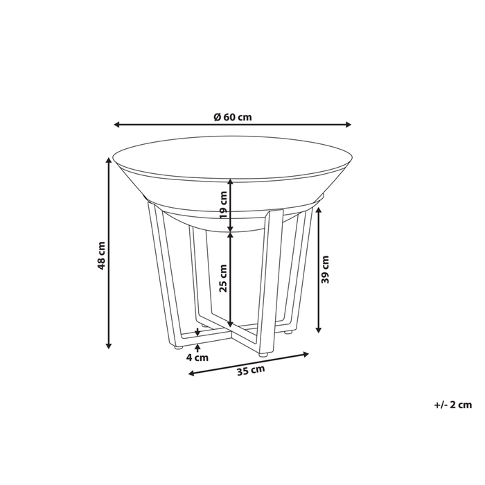 Braciere per braciere in acciaio Nero tondo basso per esterni in metallo a carbonella