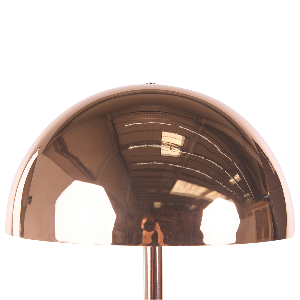 Lampada da Terra Rame Metallo 158 cm Rame Lucido Paralume Rotondo Soggiorno Luce