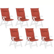 Set di 6 cuscini per sedie da giardino Cuscino per schienale in poliestere rosso Design moderno Cuscino per esterni