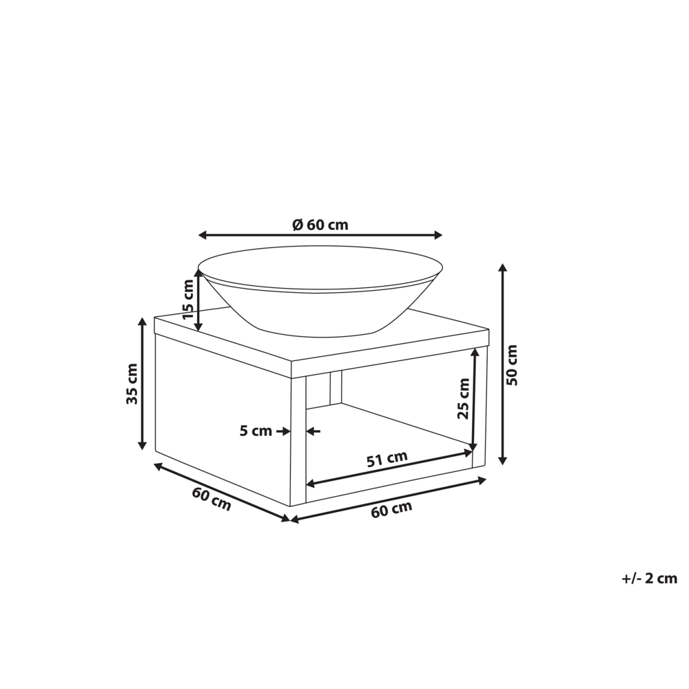 Riscaldatore per braciere in acciaio Nero a forma di ciotola tonda bassa con contenitore per tronchi e poker