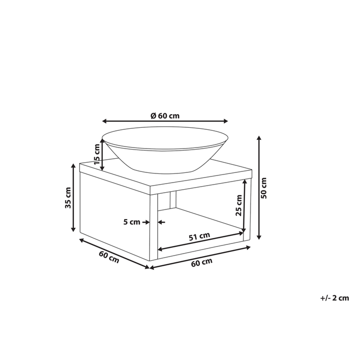 Riscaldatore per braciere in acciaio Nero a forma di ciotola tonda bassa con contenitore per tronchi e poker