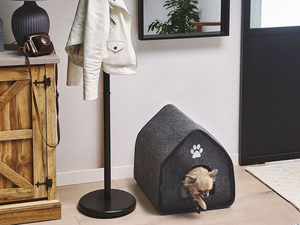 Cuccia per cani in feltro grigio 40 x 40 cm Cuccia per animali con cuscino