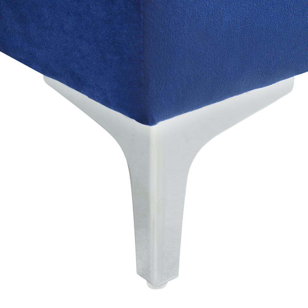 Divano Angolare Velluto Blu con Cuscini 3 Persone versione destra Glamour