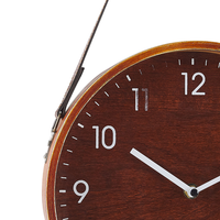 Orologio da Parete Marrone MDF Ecopelle Design Vintage Rotondo 26 cm