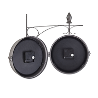 Orologio da parete in ferro bianco e argento dal design vintage bifacciale