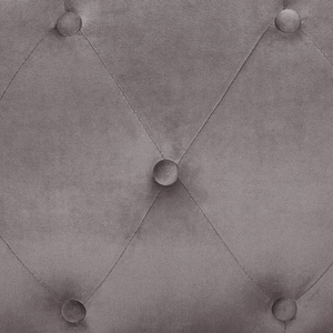 Divano ad angolo in velluto grigio imbottito a 3 posti destra glamour a forma di L cuscini aggiuntivi con trapuntatura e finiture a chiodo